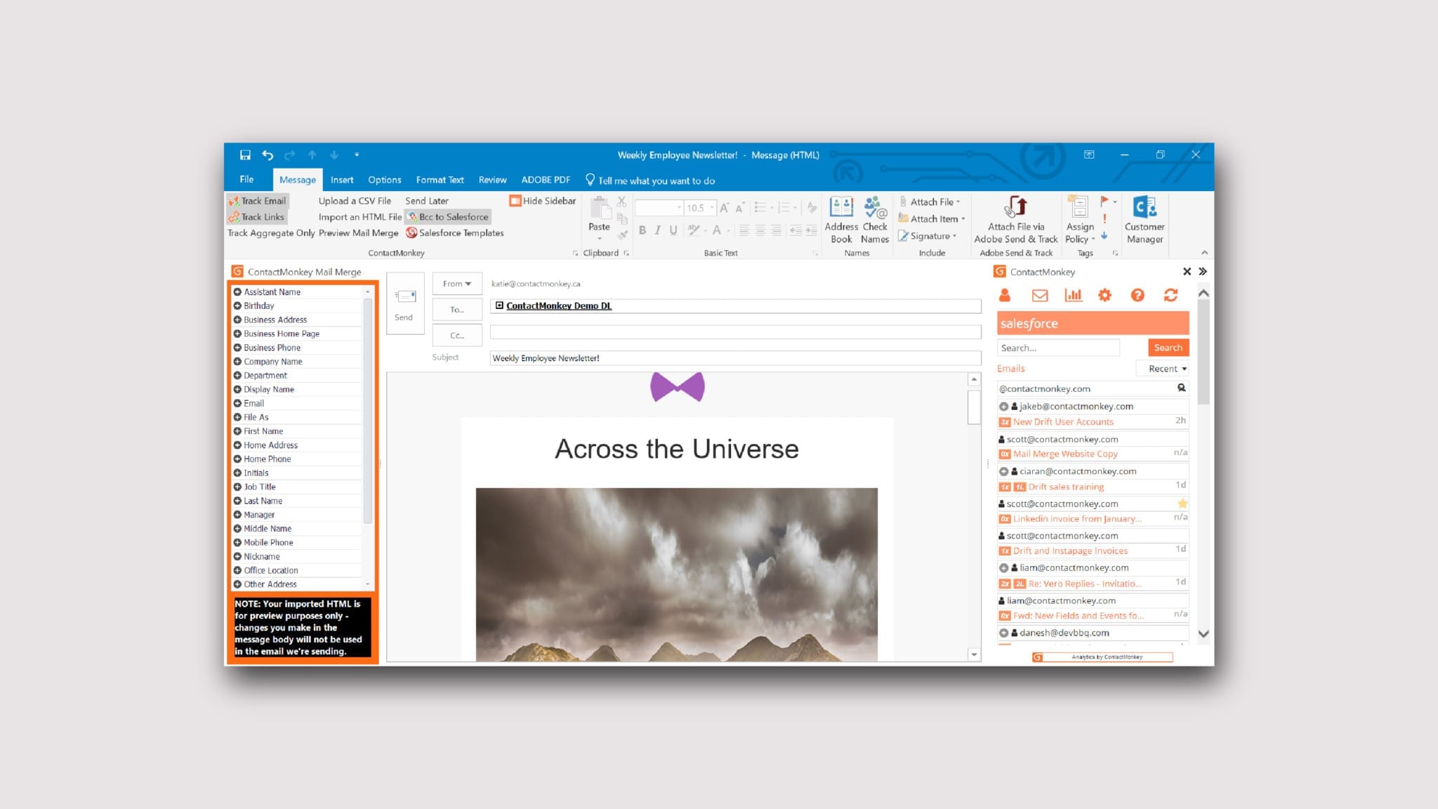 newsletter in outlook send responsive html employee emails outlook
