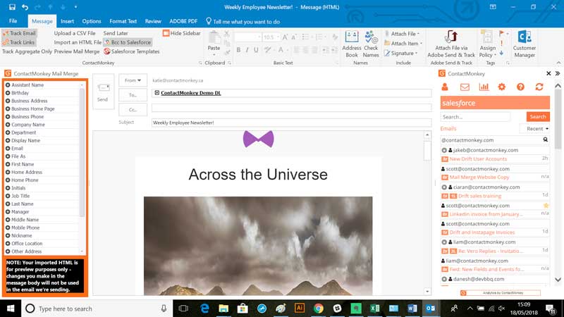 newsletter in outlook send responsive html employee emails outlook