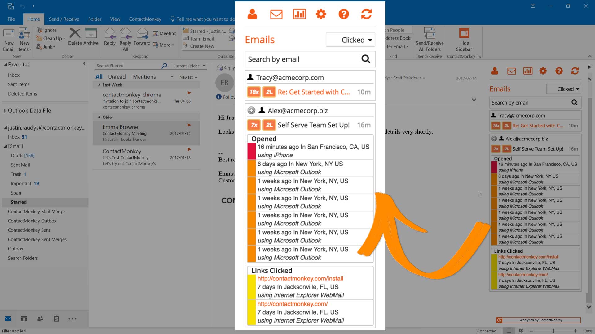 how to print outlook email with tracking