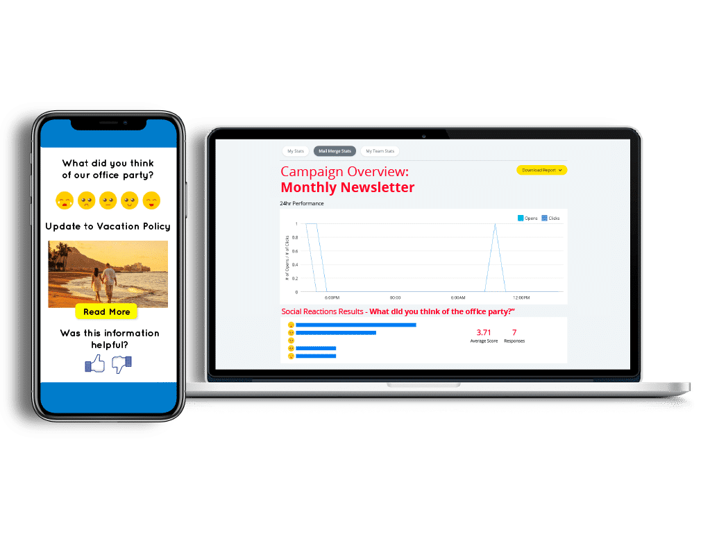 social-reactions-website internal email tracking