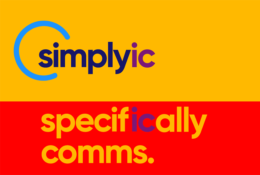Banner ad for SimplyIC specifically comms event