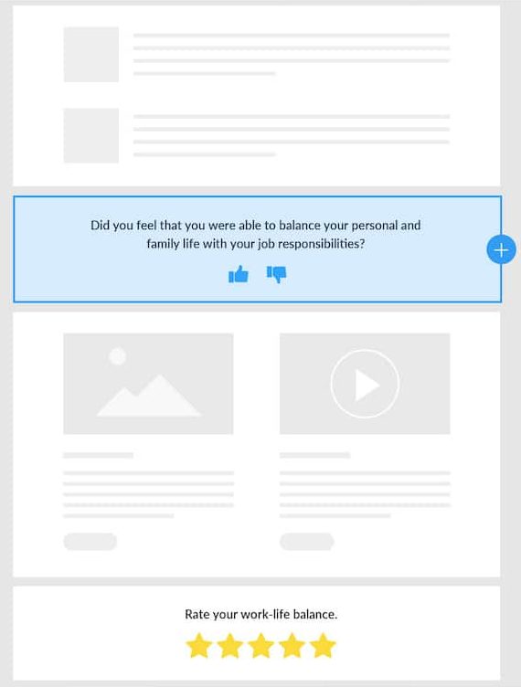 Screenshot of pulse survey template created using ContactMonkey's email template builder.