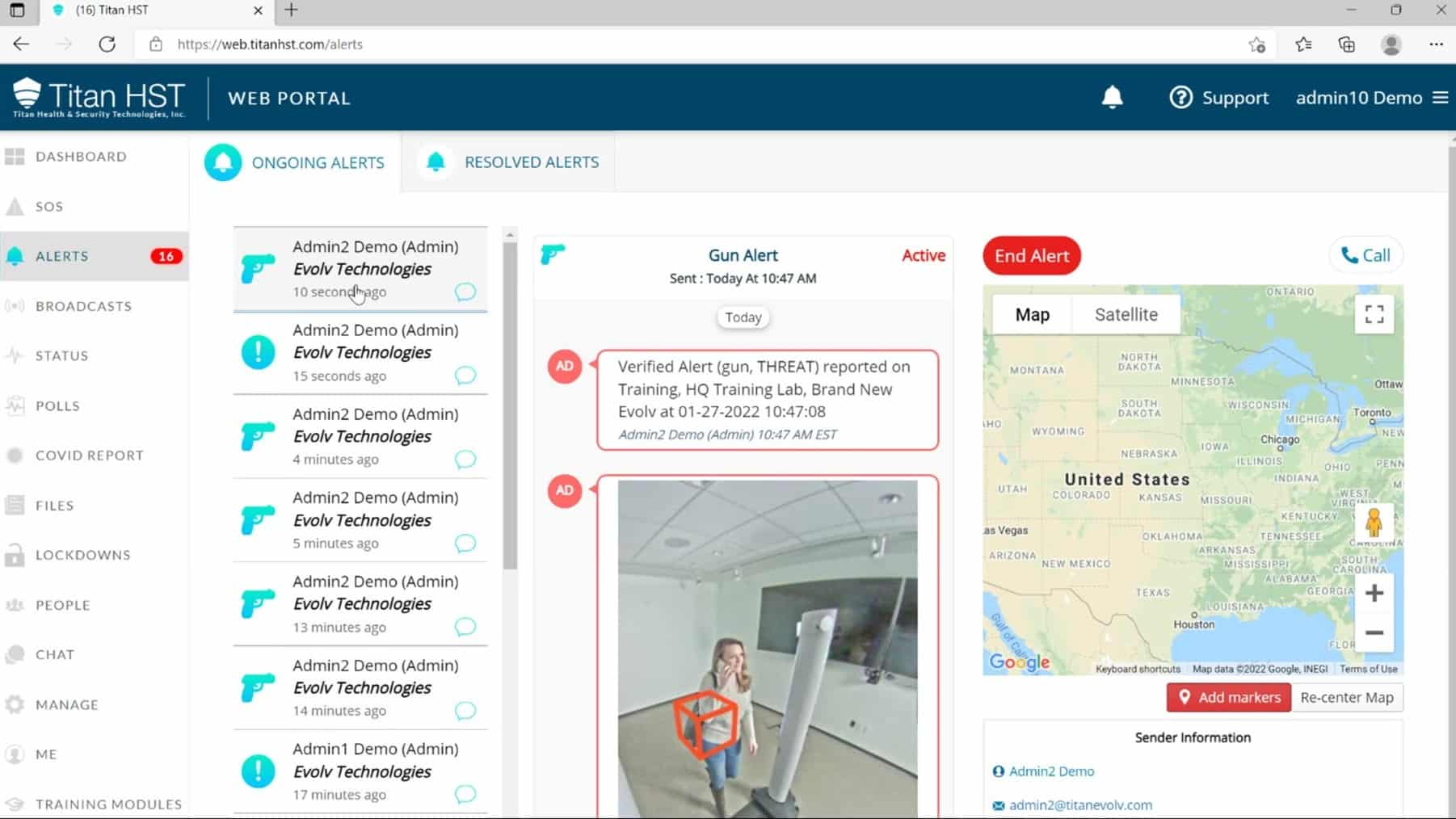 TitanHST emergency notification platform.