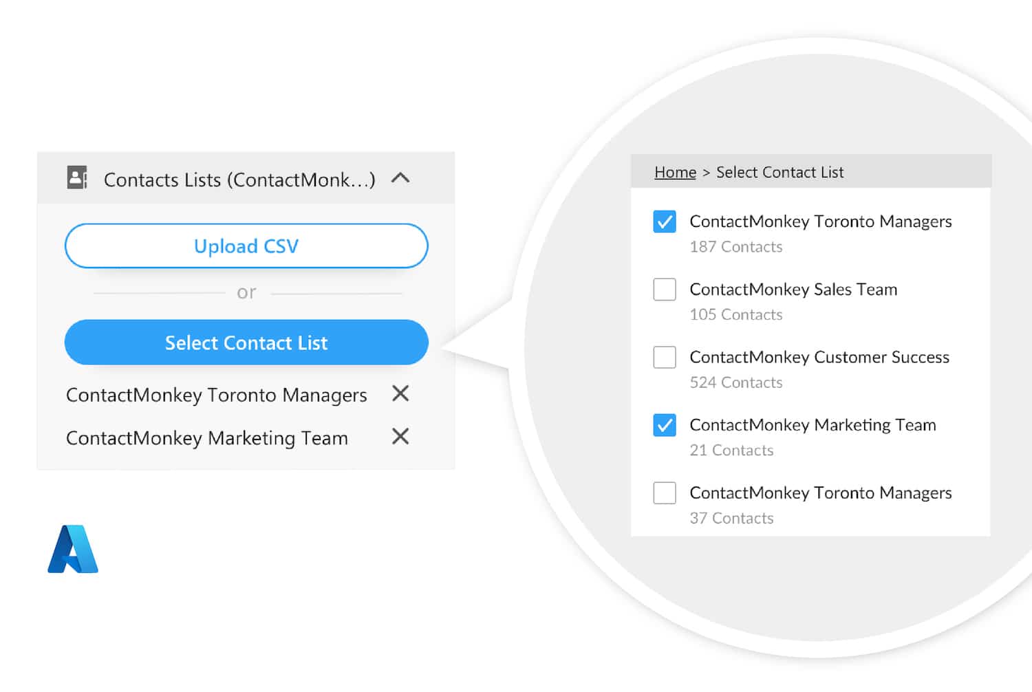 Screenshot of List Management feature within ContactMonkey.