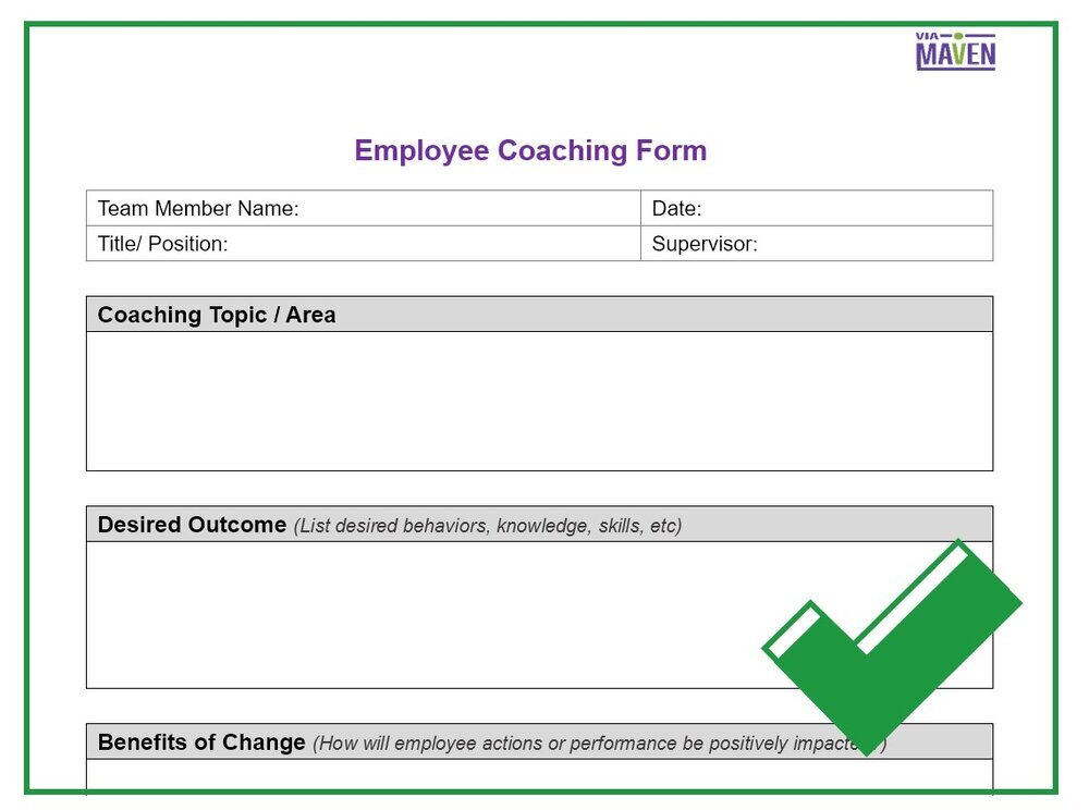 Image of employee coaching form.