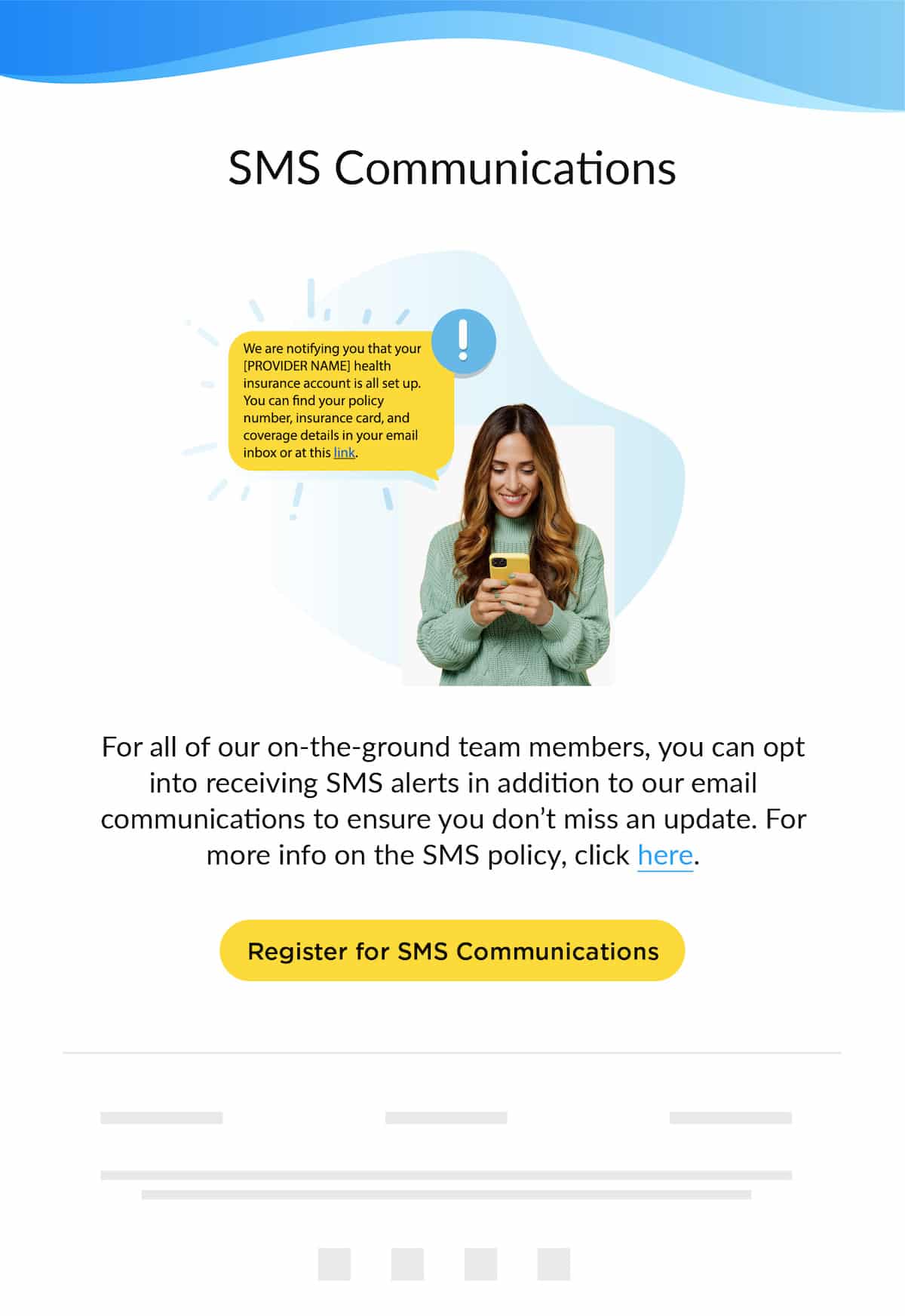SMS opt-in CTA