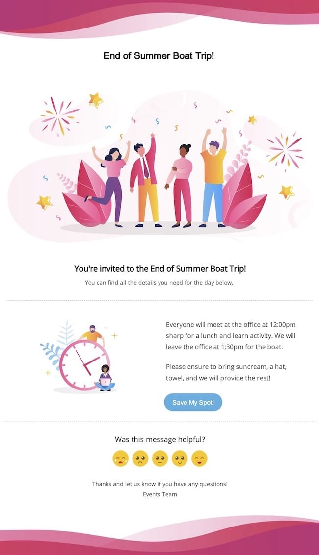 Event invitations newsletter template for gmail