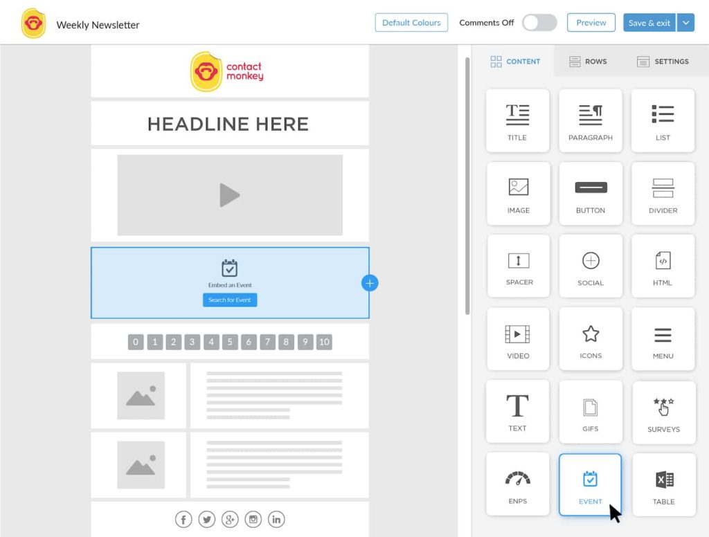 Event email template 