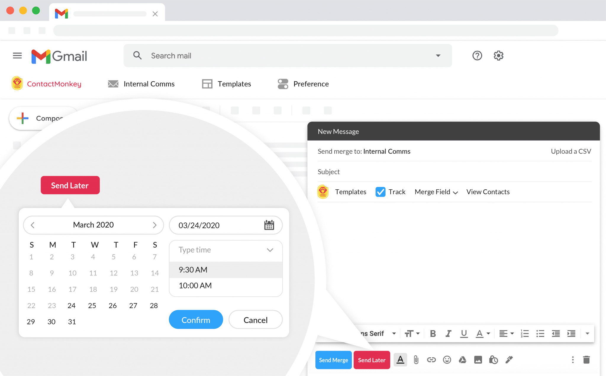 Return-to-work communications schedule send Gmail