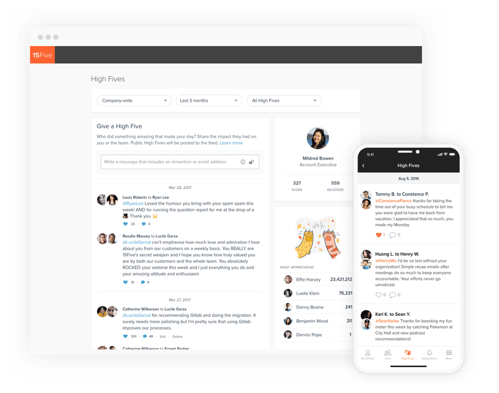 Image of 15Five dashboard