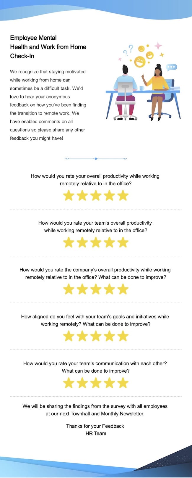 Employee mental health check-in email template for gmail