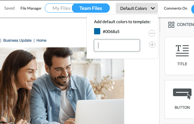 Screenshot of custom branding options within ContactMonkey's email template builder.