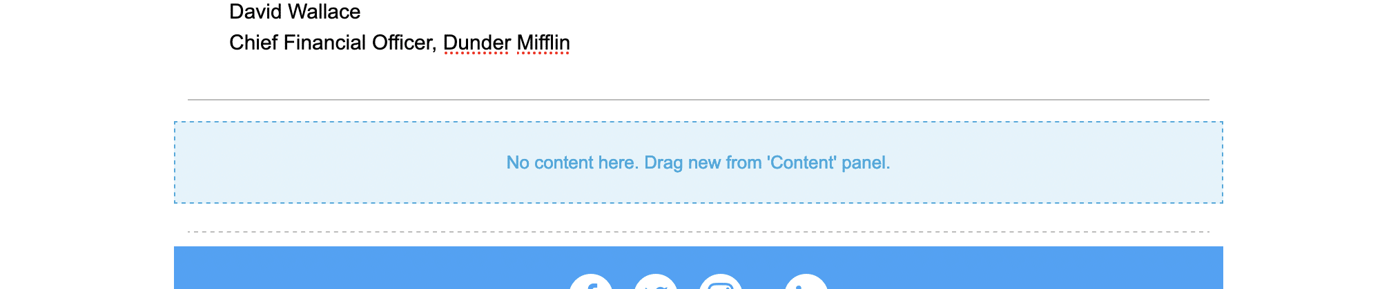 Content panel for employee newsletters.