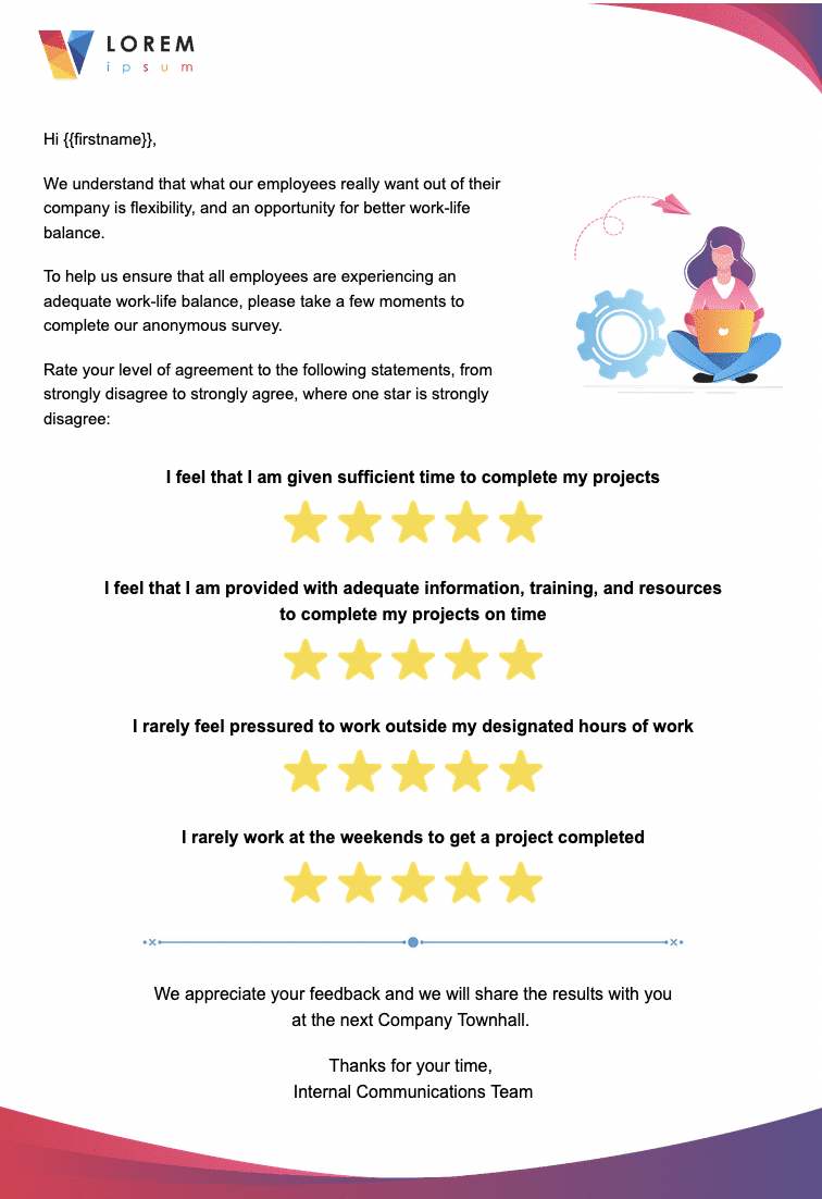 Employee survey example