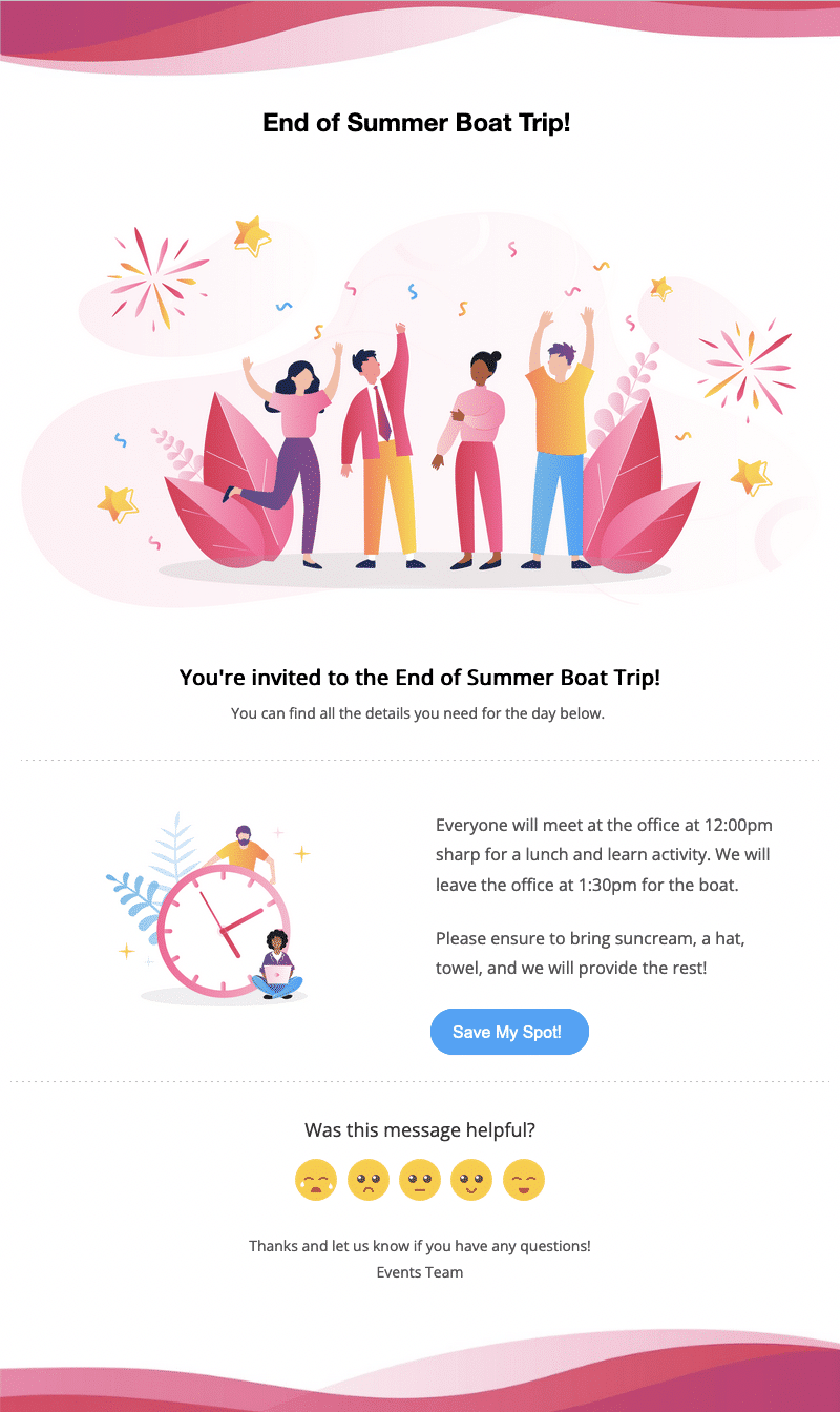 Event email example