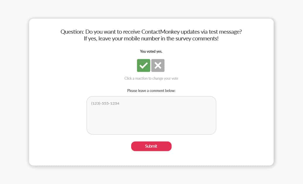 SMS Opt in survey