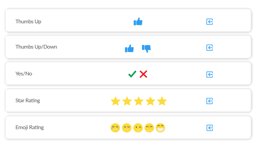 Screenshot of survey options within ContactMonkey email template builder.