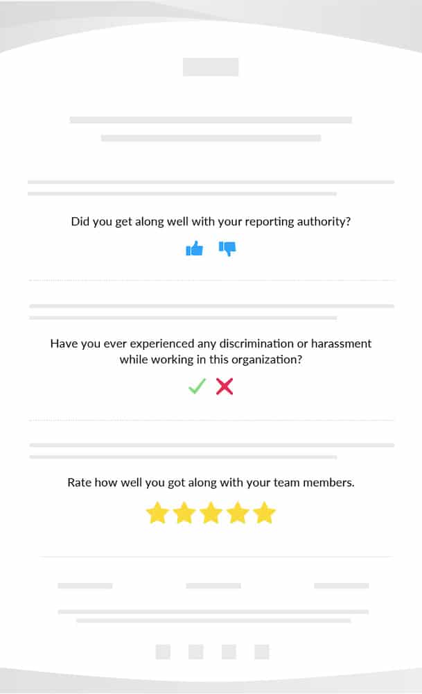 Email-embedded employee exit pulse survey.