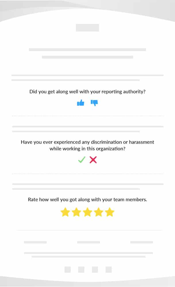 Screenshot of company culture pulse survey template created using ContactMonkey's email template builder.