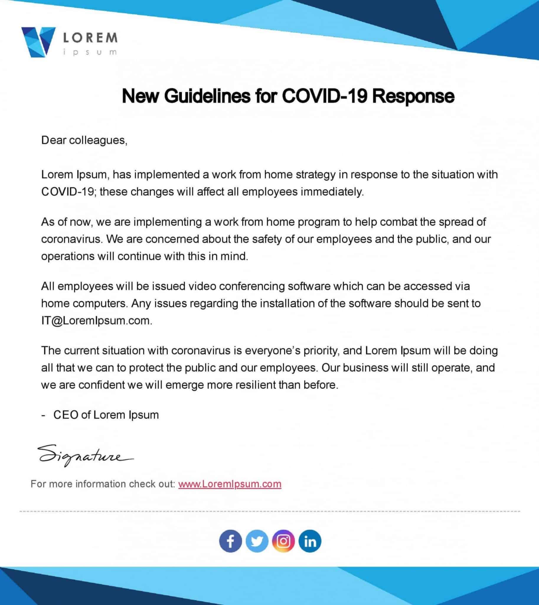 Screenshot of guidelines newsletter template created using ContactMonkey's email template builder.