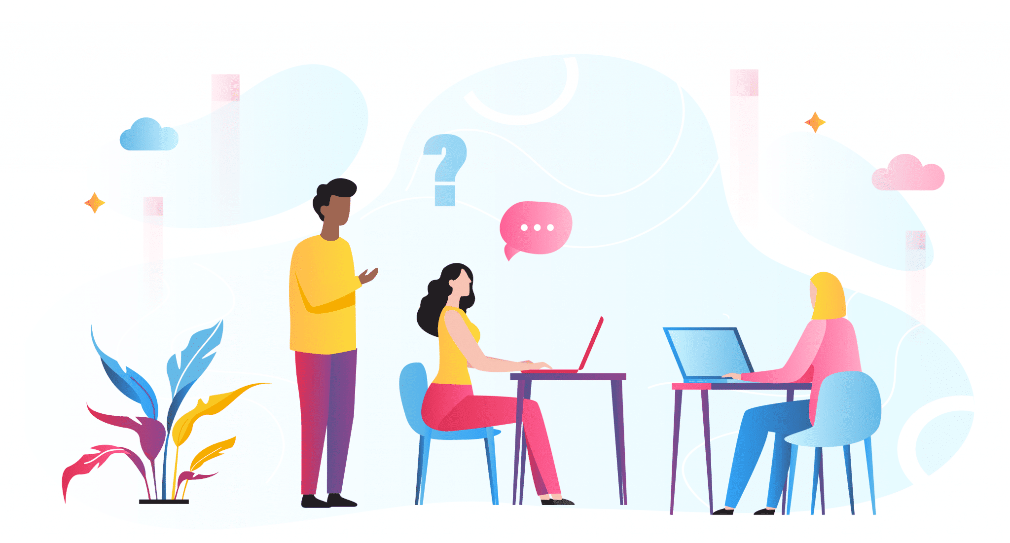 Blog image of workers providing feedback to managers.