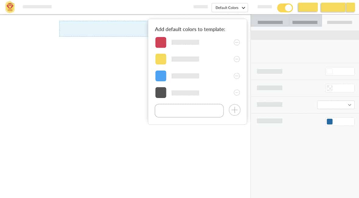 Screenshot of default colour settings within ContactMonkey's email template builder.