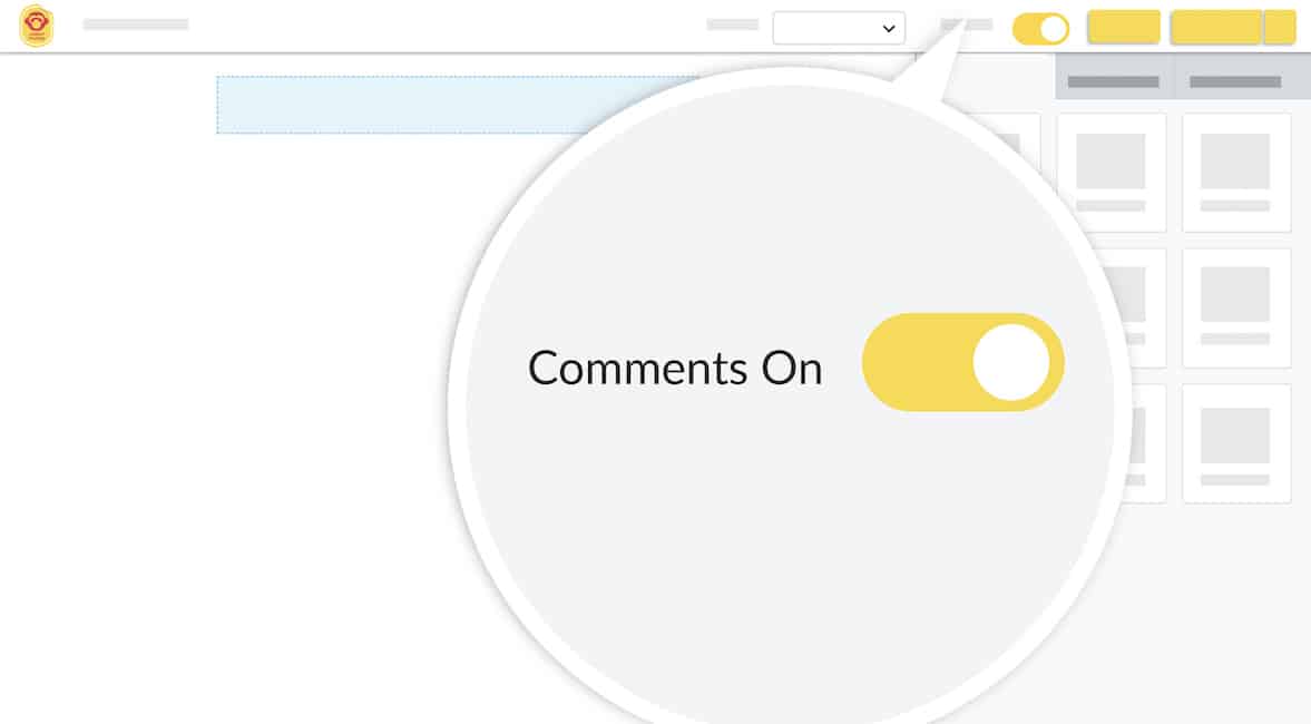 Screenshot of commenting settings within ContactMonkey's email template builder.