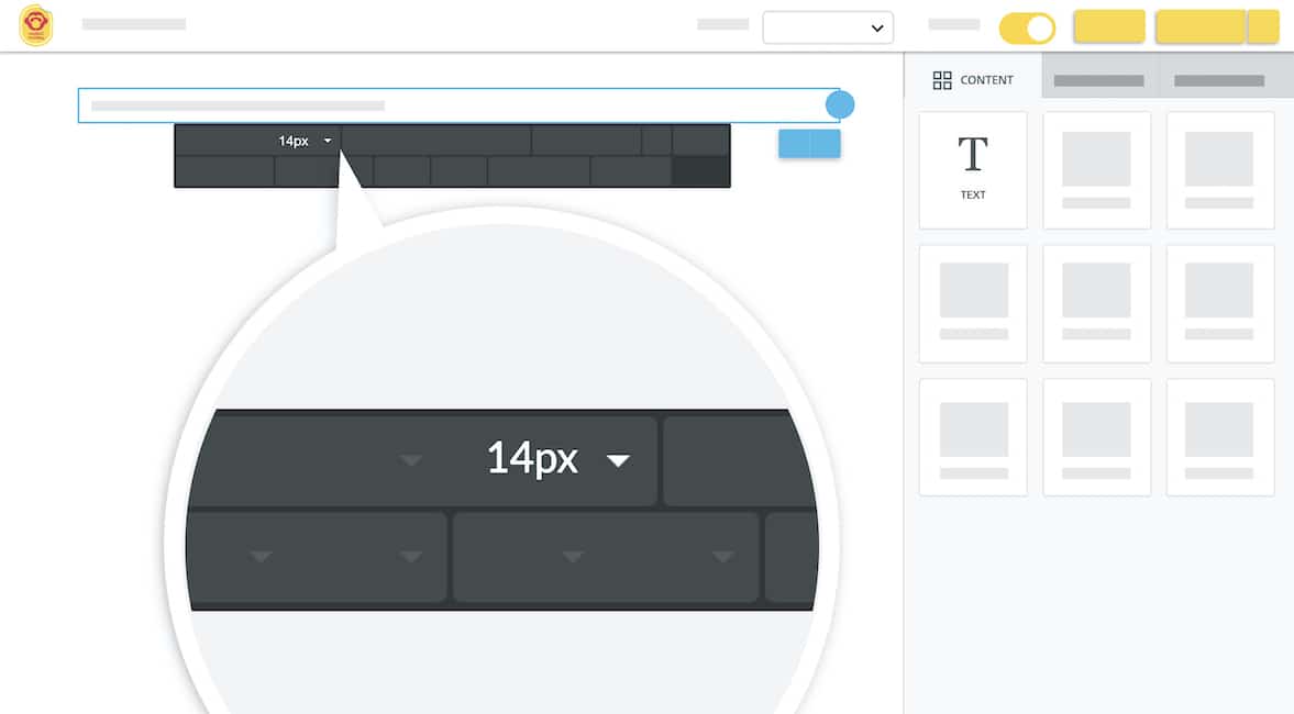 Screenshot of text formatting toolbar within ContactMonkey's email template builder.