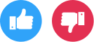 Image of Like and Dislike buttons from ContactMonkey's email template builder.