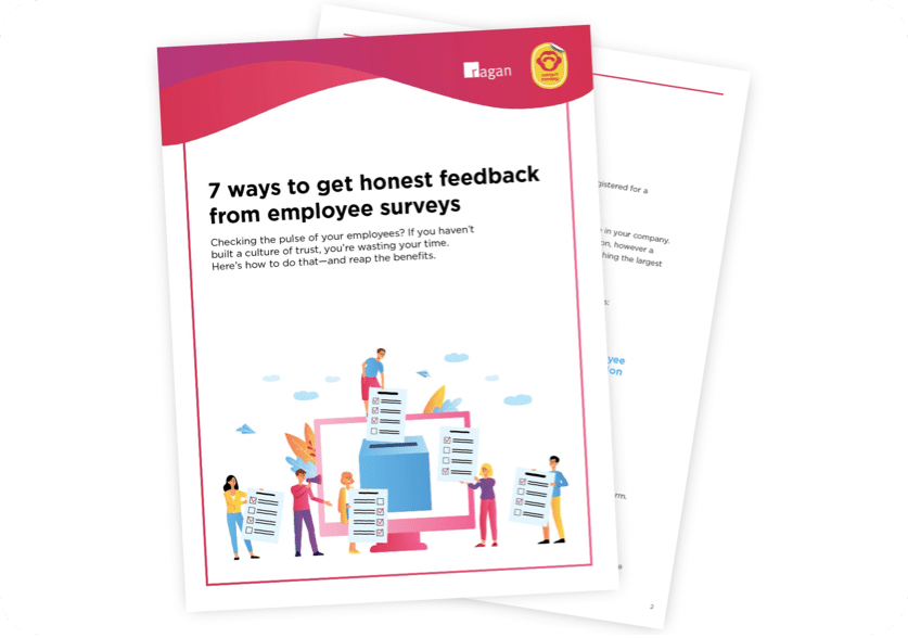 Image for downloadable ebook for ways to get honest feedback from employee surveys.