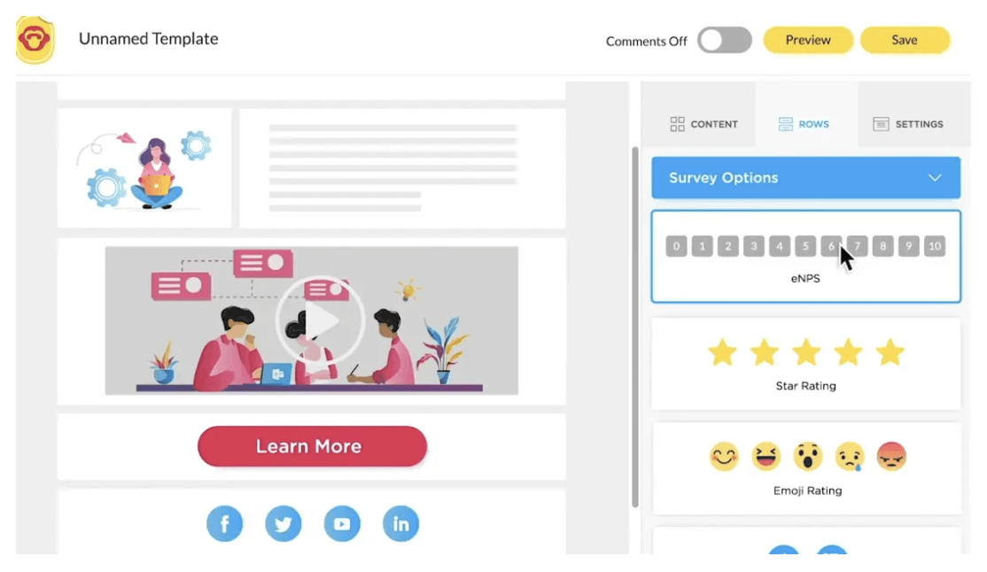 Add employee survey options to your internal newsletters