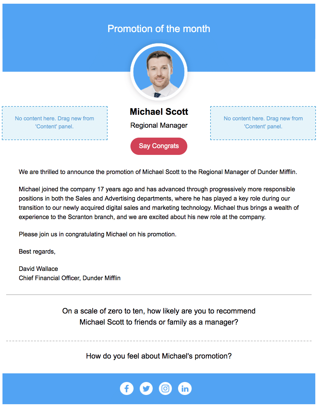 Employee promotion gmail newsletter template