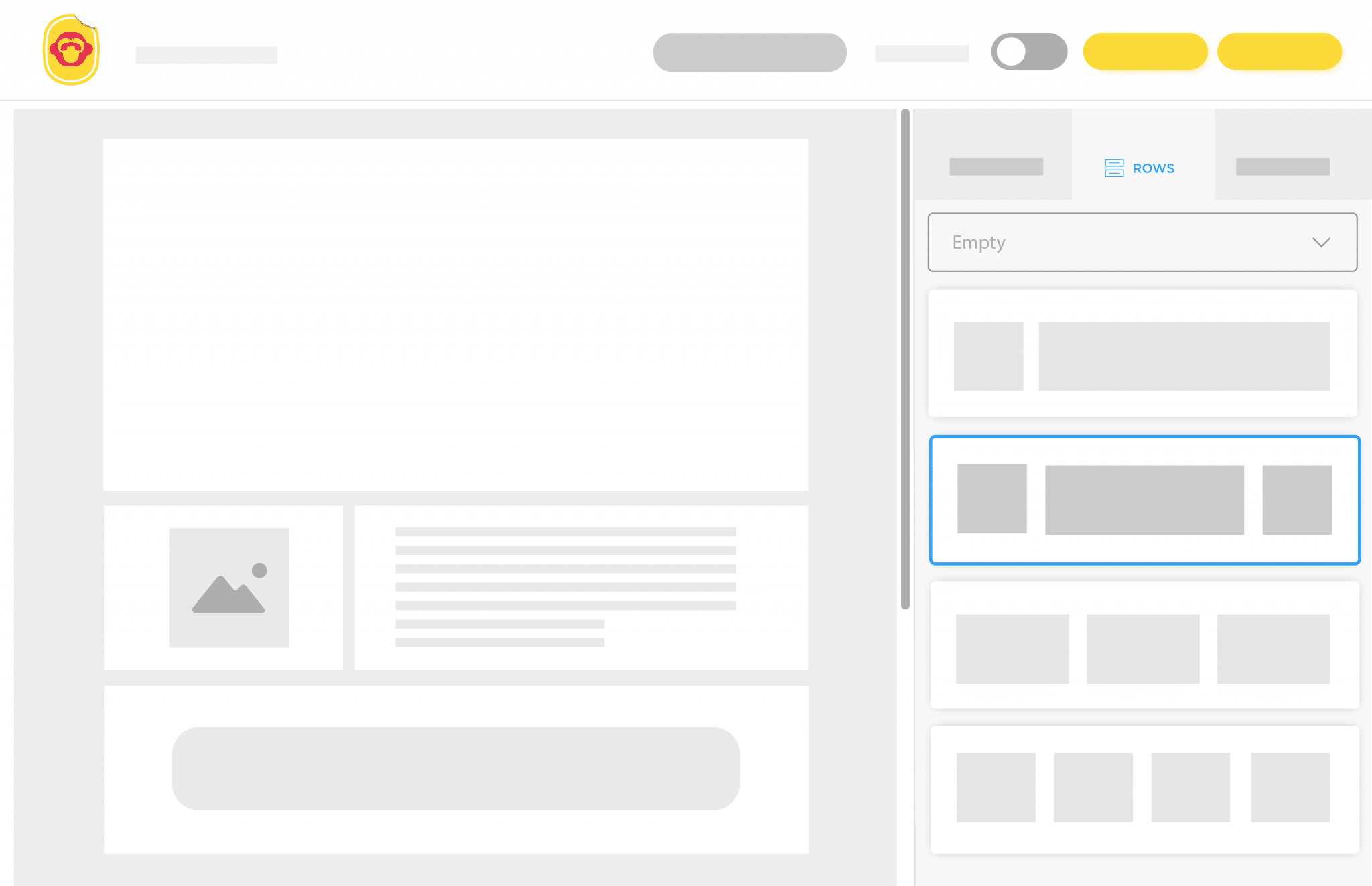 new row email templates builder 