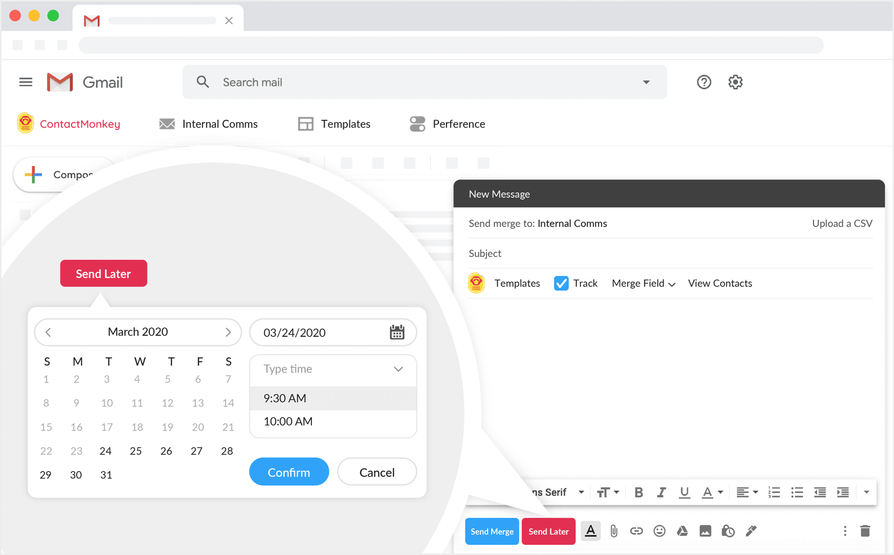 Scheduling email-embedded survey.