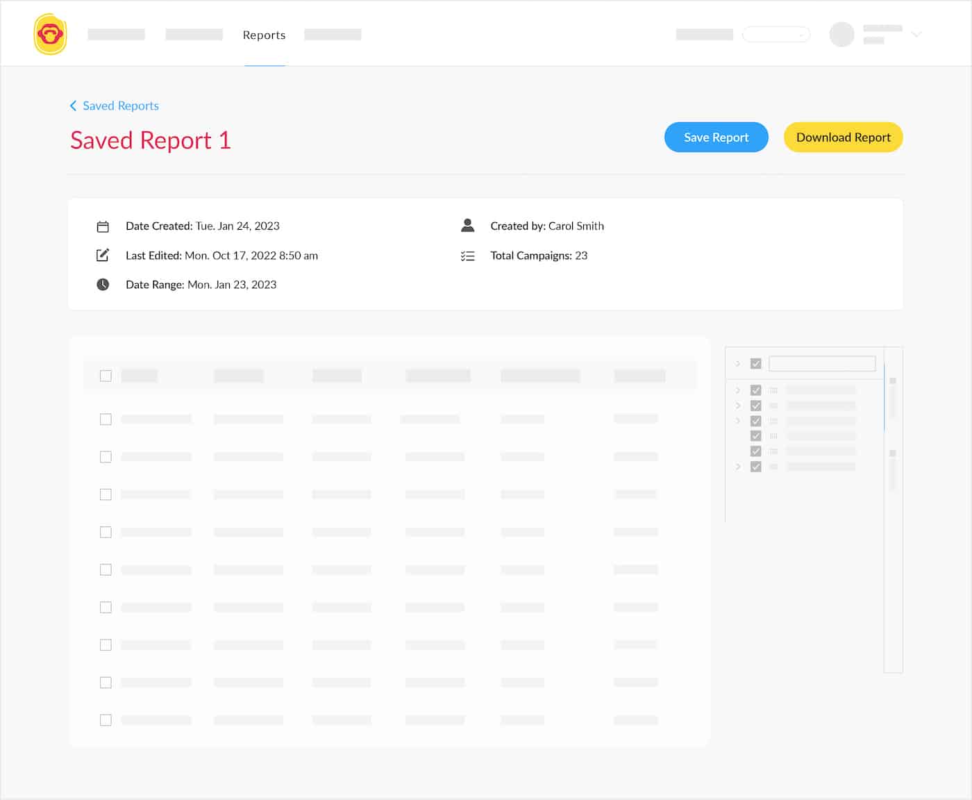 Screenshot of Reporting dashboard within ContactMonkey's campaign overview.