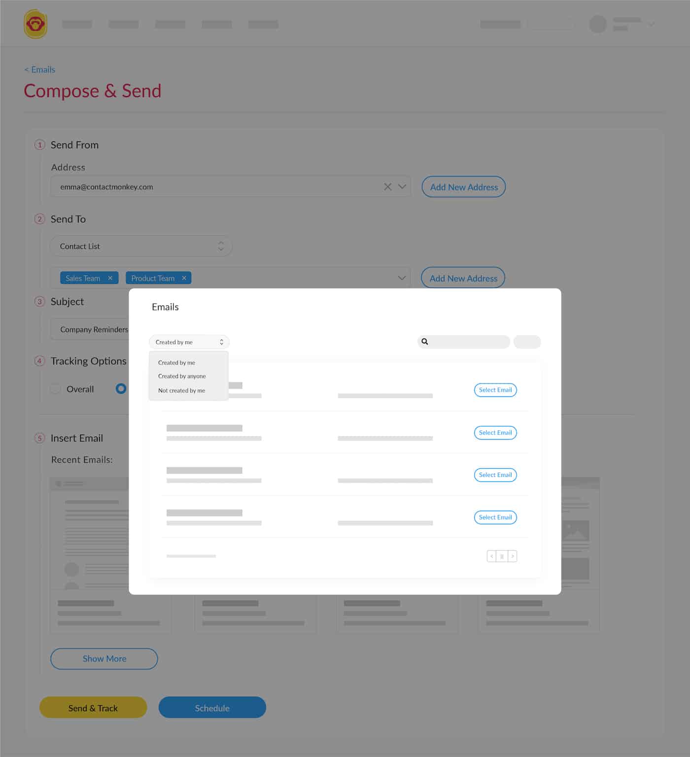 Select email templates