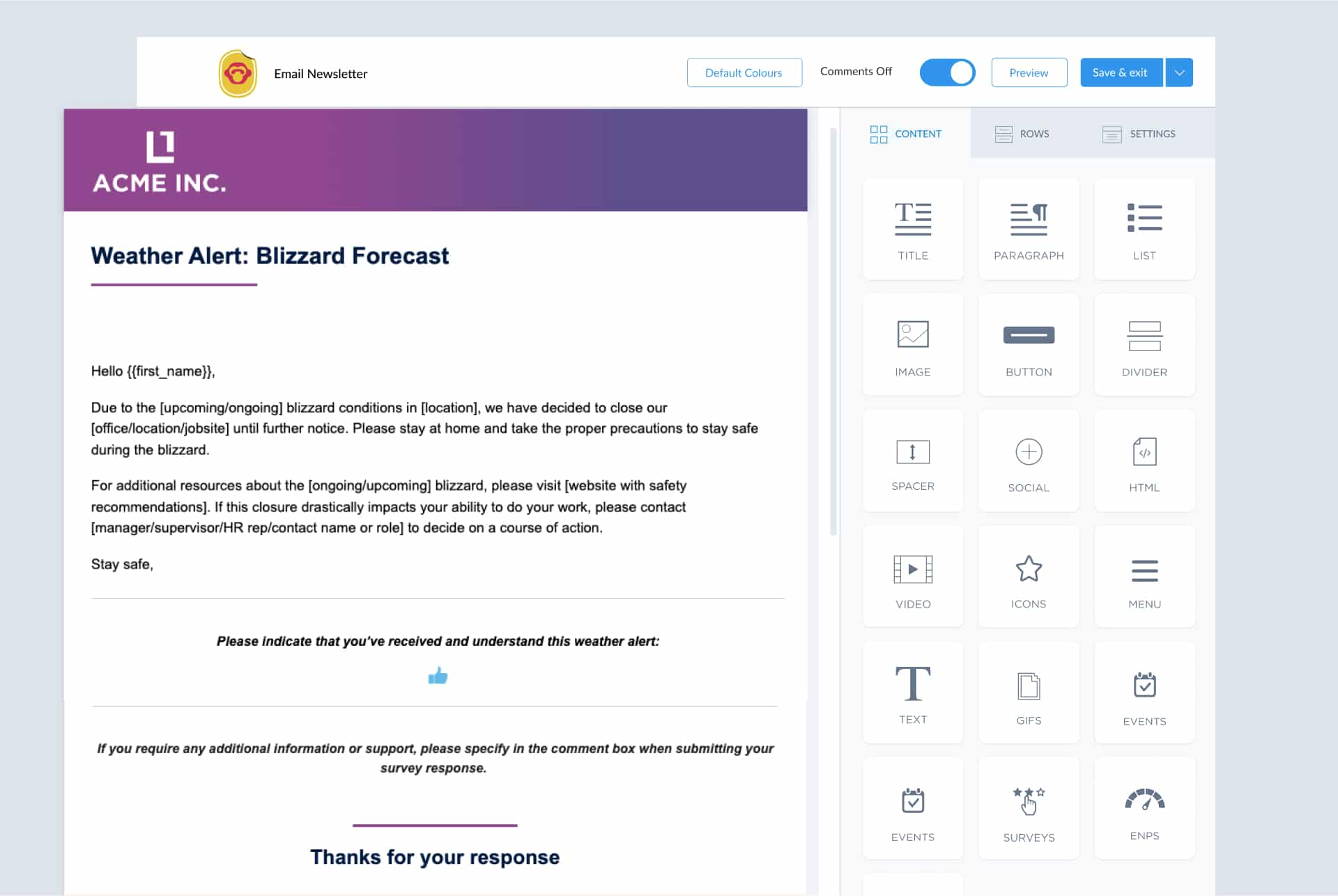 Sample Inclement Weather Email to Employees 10+ Free Templates
