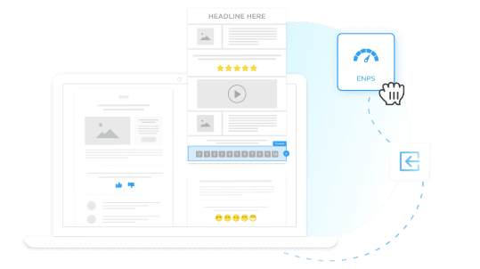drag-and-drop email builder and embedded employee surveys