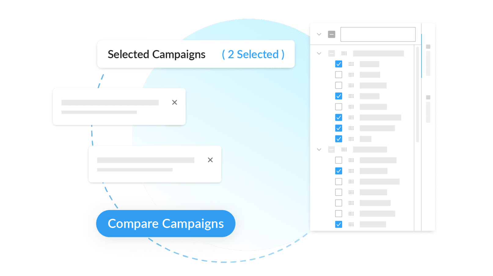 Image of Reporting features within ContactMonkey's analytics dashboard.