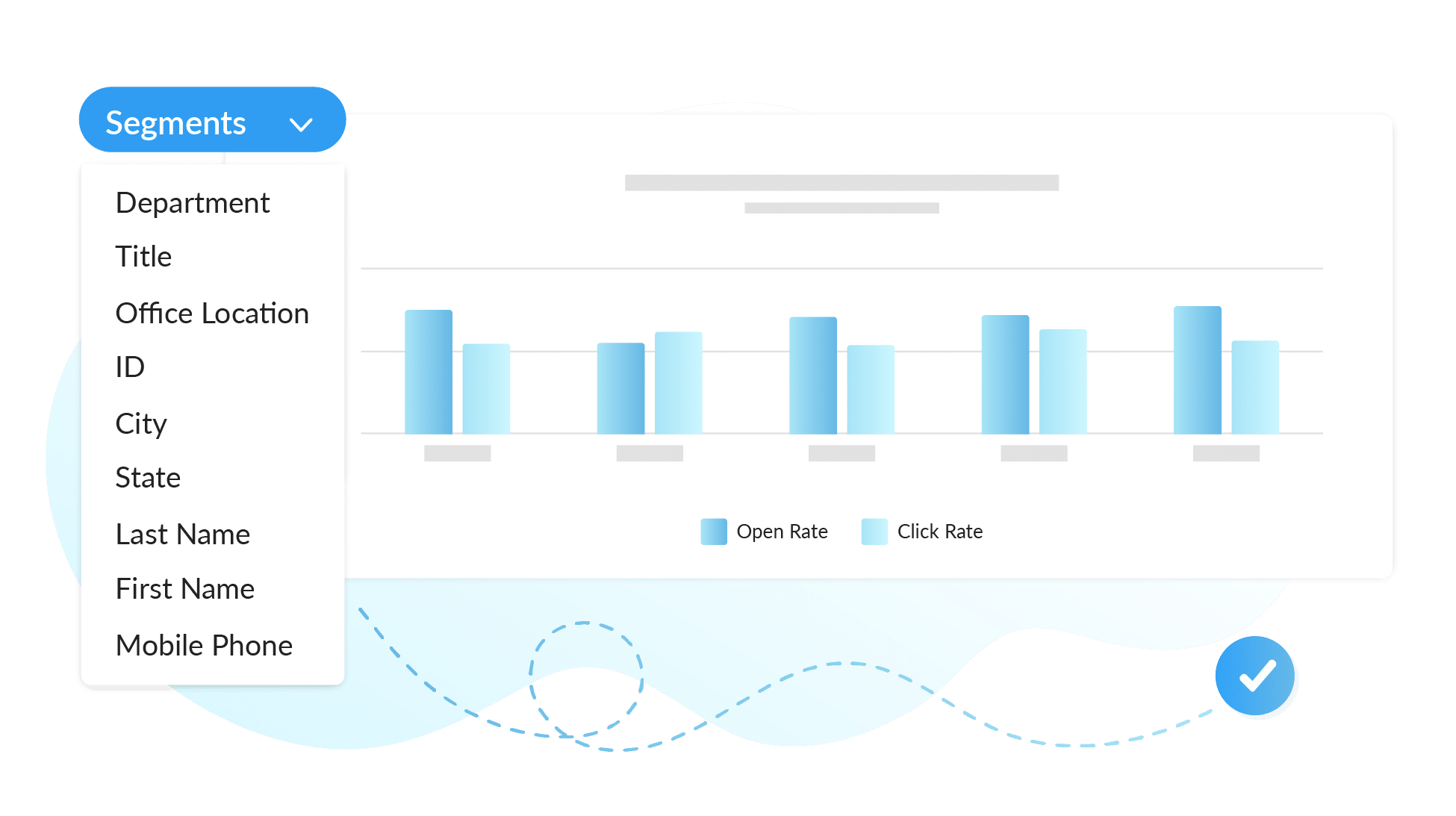 Segmented email stats for internal communications email tracking in Outlook.