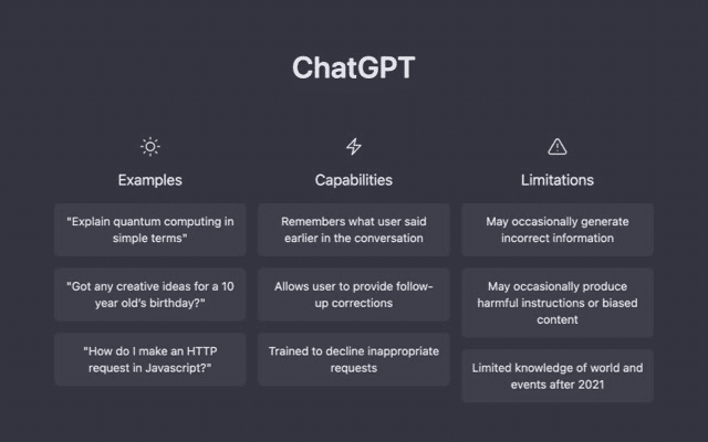 ChatGPT landing page