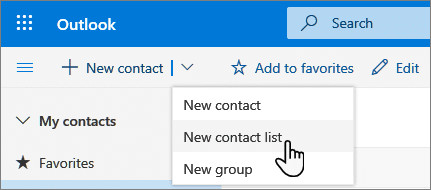 Outlook for business email contact list