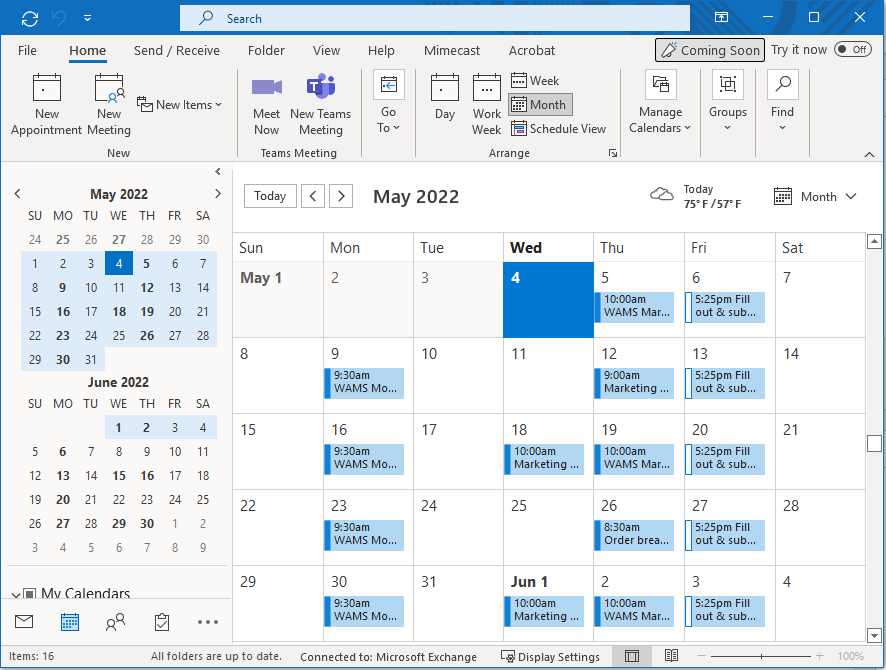 Outlook for business email calendar