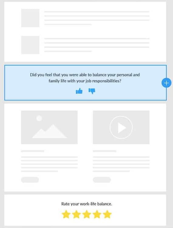 Screenshot of pulse survey template created using ContactMonkey's email template builder.