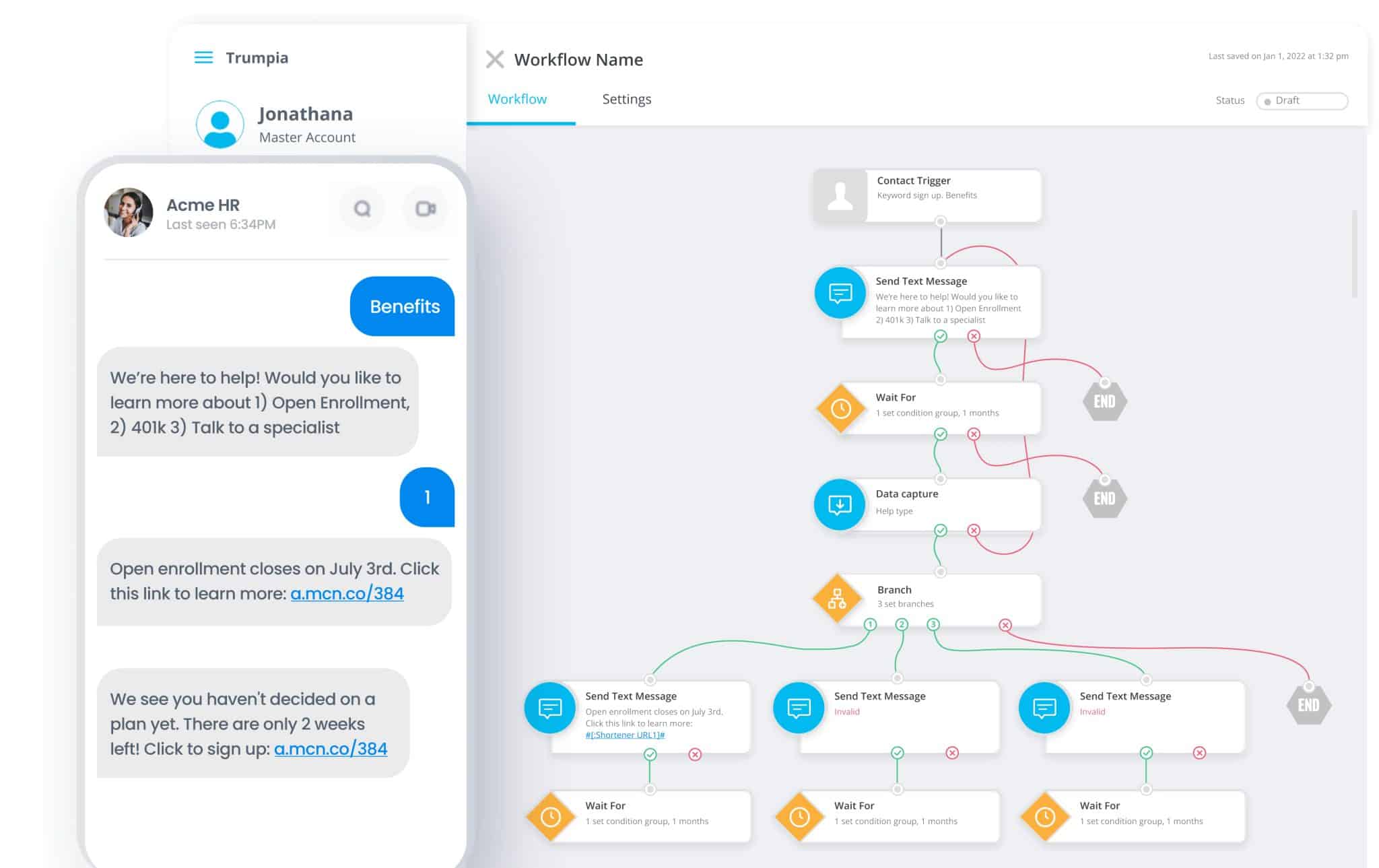 Trumpia text messaging software for business