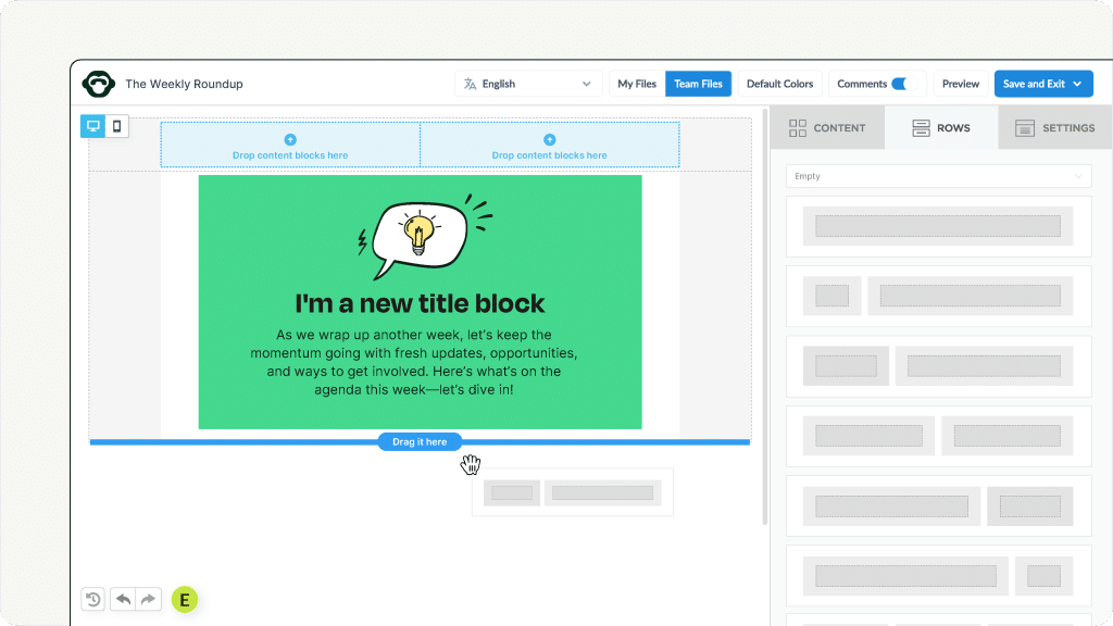 Internal email design templates
