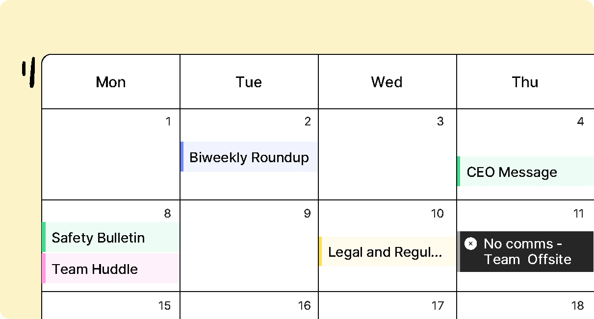 ContactMonkey content calendar