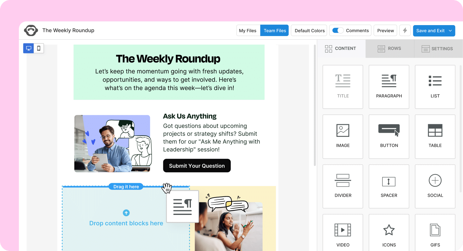 Creating internal emails