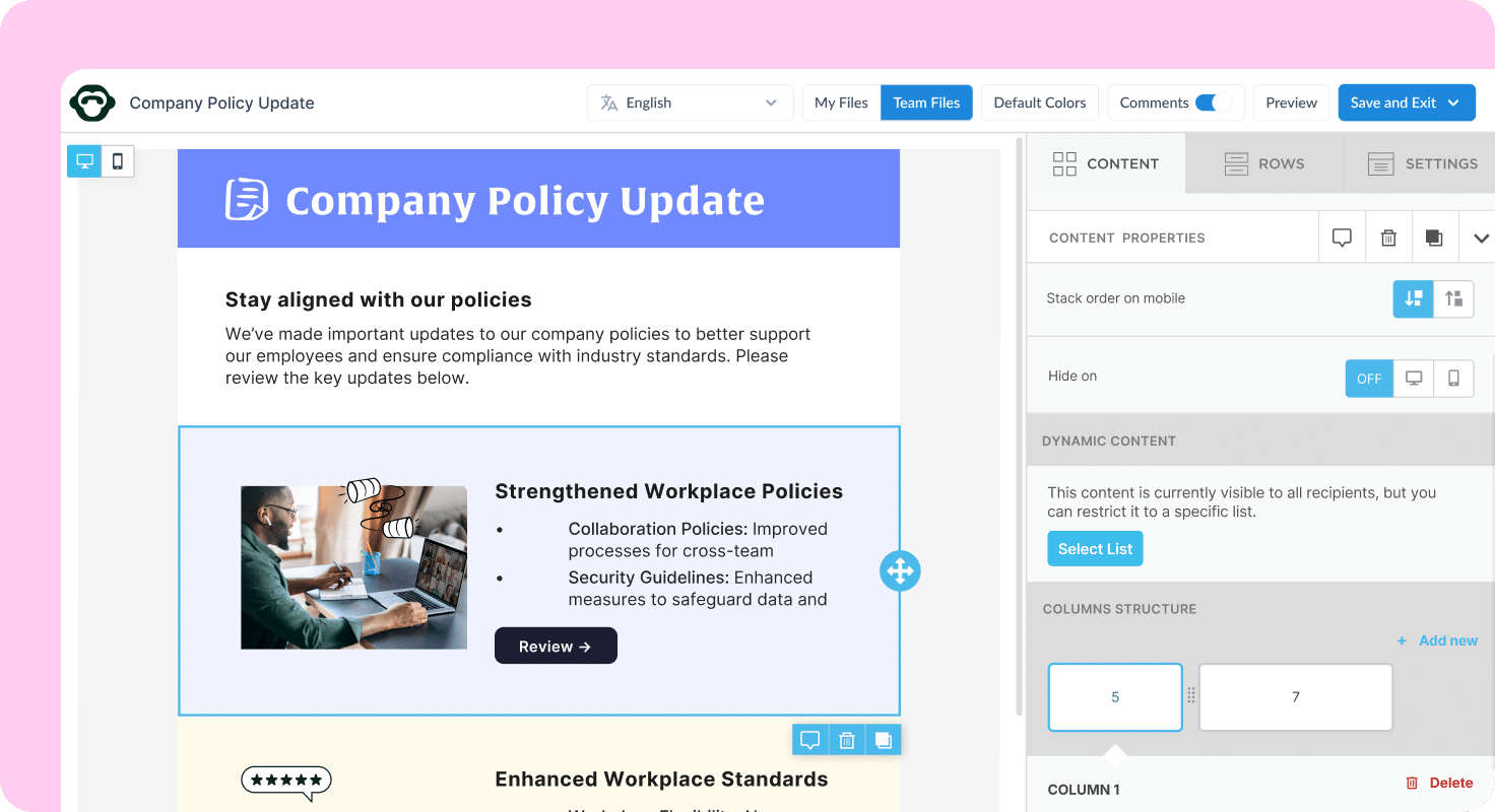 Personalizing emails with Dynamic Content