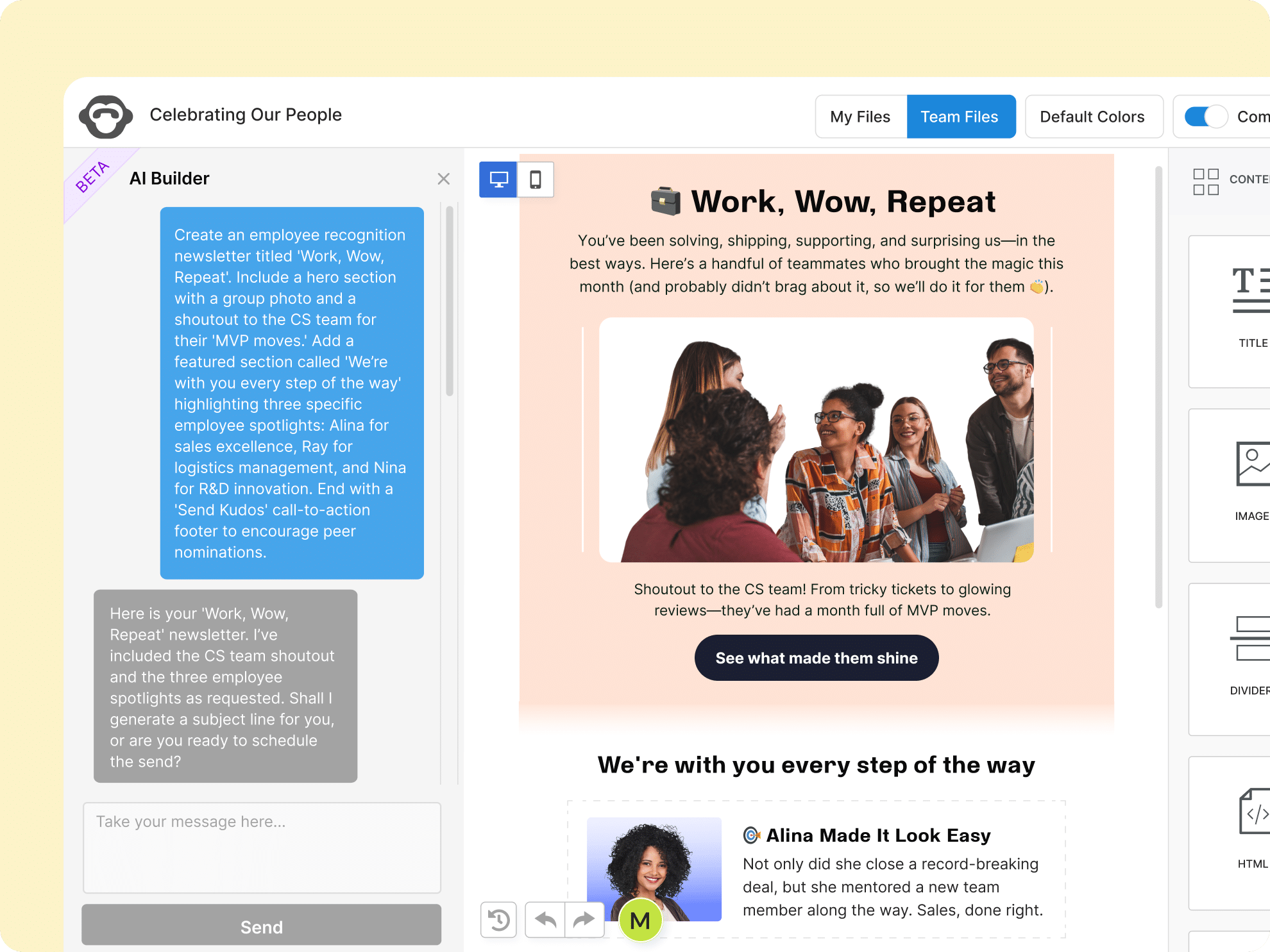 AI Email Builder Page 4 3